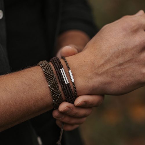 Rankų darbo vyriška apyrankė - HORIZON