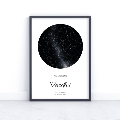 Klasikinis žvaigždėlapis, baltas, žvaigždynai