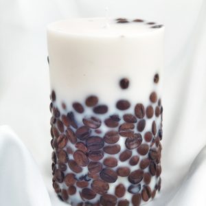 Macchiato kvapo sojų vaško žvakė su kavos pupelėmis 2